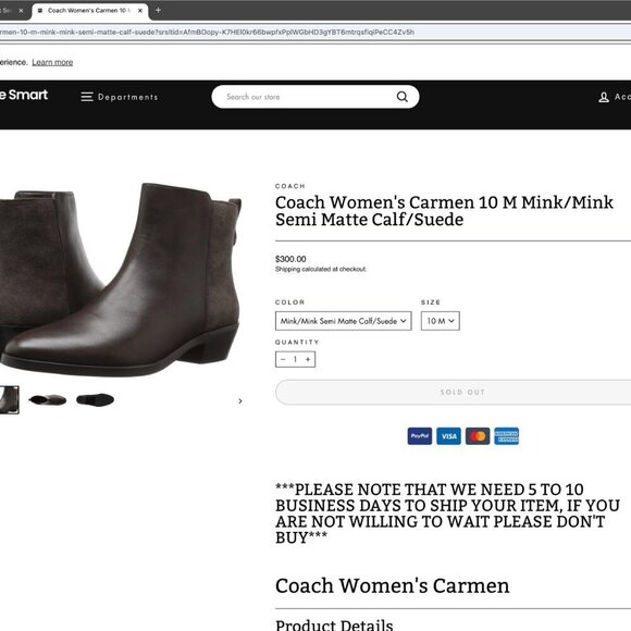 Coach Carmen Mink/Mink Semi Matte Calf/Suede - Picture 2 of 9